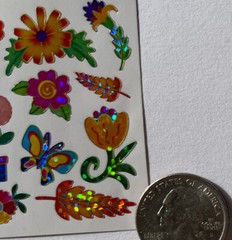 FALL FLOWER Prismatic Stickers (10pc)Garden•Butterflies•Leaves •Blooming•Poises•
