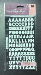 RETIRED STICKO THEMED SCRAPBOOK STICKERS White Upper Lower Case ABC 123 *