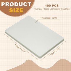 6.3×4.3″ 10 Mil Thermal Laminating Pouches, 100Pcs Laminating Sheets, Clear