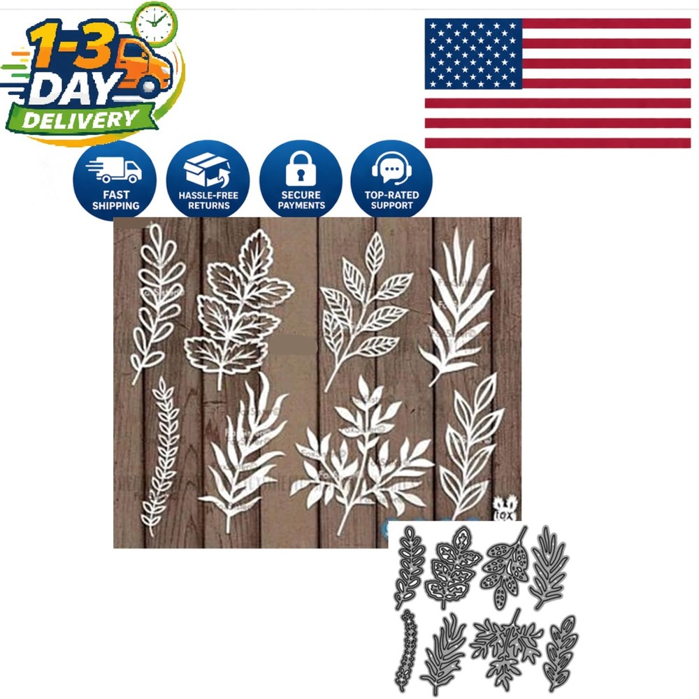 Elegant Carbon Steel Leaf Die Cuts Set – 8 Pcs for Creative Crafts & Gifts