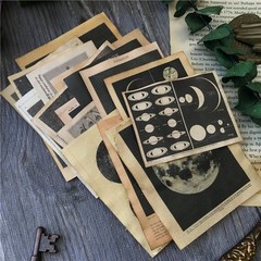 Coffee Stained moon themed ephemera pack coffee stain theme nature moon planet n