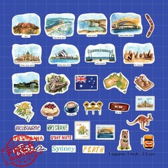 Navy Peony Outback Australia Stickers