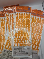 Alpha Stickers ORANGE 25 Pack Lot, 4 Sheets Per Pack, 100 Sheets Total, NEW