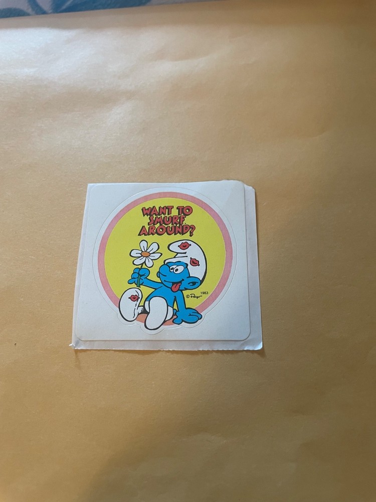 Vintage 1980s Smurfs Smurf Around Sticker