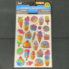 Cute Holographic Puffy Sweets 25 PC Sticker Sheet (5x7in) FREE SHIPPING