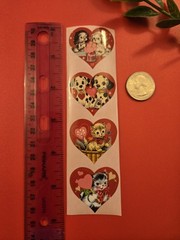 16 Vintage Style Valentine Stickers/Retro Style Valentine Stickers/Heart Sticker
