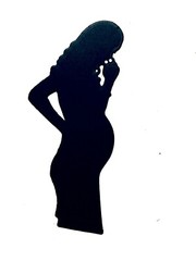 PREGNANT WOMAN, DAD & SISTER KISSING BELLY, DOCTORS VISIT + SILHOUETTE DIE CUTS