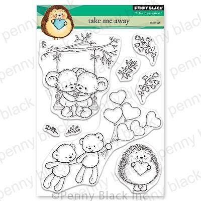 New Penny Black Rubber Stamp TAKE ME AWAY Love Valentines free USA ship