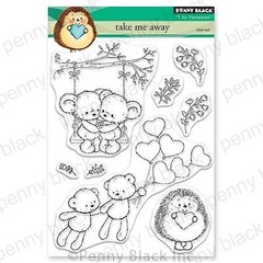 New Penny Black Rubber Stamp TAKE ME AWAY Love Valentines free USA ship