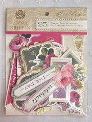 ANNA GRIFFIN «GRACE COLLECTION» Embellishmnt & Tags Lot/2 Sets 50 Pcs NIP (PA29)