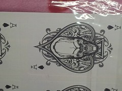 Blk & White Skull Ace of Spades Credit Debit Card Sticker Skin PVC x4 Pcs