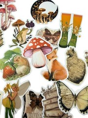 10 NEW Stickers Vintage Theme Cottagecore BOHO Scrapbooking Laptops Decal Bottle