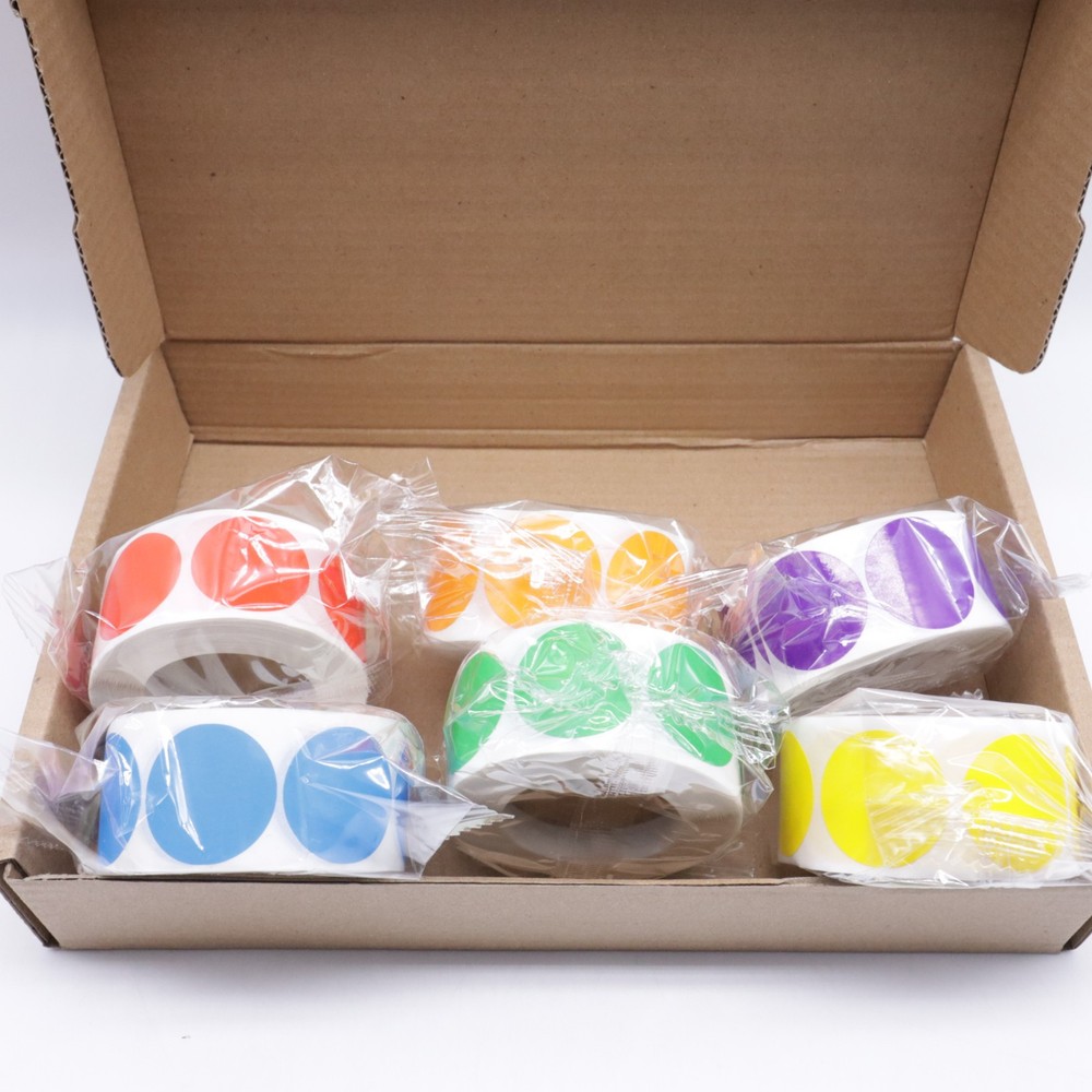 6 Colors 3000 Pieces Dot Stickers Color Code Circle Stickers Can Writing 1 Inch