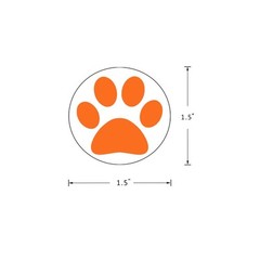 Hcode 1.5″ Round Orange Bear Paw Print Stickers Dog Puppy Paw Stickers Bear Paw