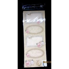 K&Company, English Floral Journal Tags Embossed Stickers Floral Frames, New