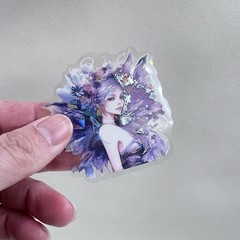 Holographic Purple Fairy Stickers Junk Journal Collage Scrapbooking