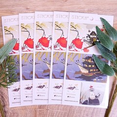 Fantasy Snail Adventure Stickers – Tiny Travels Sticker Sheet – Scrapbooks