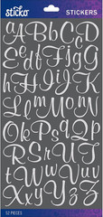 Sticker Alpha-Mural-Small-Script-White-Glitter (52 Pieces) 52-90109