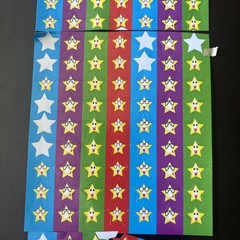Vtg Funny Face Star Stickers Multi Color Awards Smiley Happy