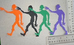 🧟5 LOST ZOMBIE cardstock paper die cut embellishments HALLOWEEN