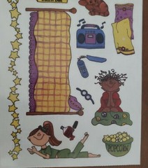Provo Craft Scrapbooking Stickers by Leere Aldrich, SLEEP OVER, large sheet