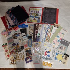 Huge lot of 4 Full Boxes of Scrapbooking Items Paper Cards Kits Borders Misc.
