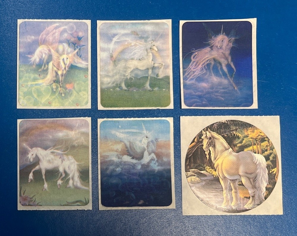 Vintage 80s Stickers Unicorn Stickermania Lot