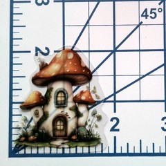 Mushroom Fairy Tale House Clear Vinyl Decal Sticker Water Resistant Laptop Gift
