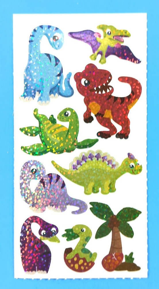 Dinosaurs Prismatic Sticker Sheet Style 3