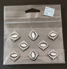 Pyramid Gem Diamond Dimensional Embellishments Rhinestones Stickers 8 Pieces