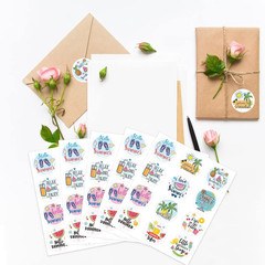 360PCS Summer Stickers for Kids, Individual Cute Hello Summer Beach Watermelon B