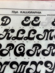 6 Letraset INSTANT LETTERING Transfer Letters 72pt Kalligraphia nice 2