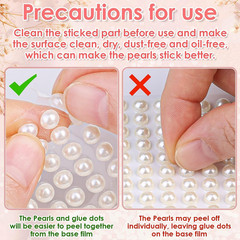 1980Pcs Self Adhesive Pearl Stickers, Pearls Sticker Gems for Hair, Face, Makeu
