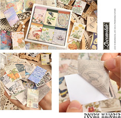 6 Sets 300 Pcs Washi Stickers Set Vintage Aesthetic Sticker for Journaling Decor