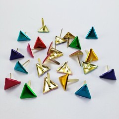 24 Metallic Triangle Brads 6 Colors Scrapbooking Crafts Paper Art Handmade Cards