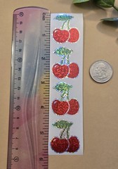 12 SPARKLY CHERRY STICKERS/ CUTE CHERRY STICKERS/ HOLOGRAPHIC CHERRY STICKERS