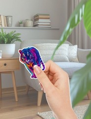 Vibrant Colorful Tigers Die Cut Vinyl Stickers Scrapbooking Laptop Waterbottle