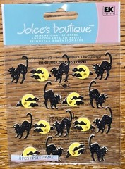 Jolees Black Bats & Cats Repeats Gems Halloween Full Moon Witch Stickers Holiday