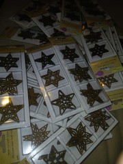 HUGE LOT Crafters Square 90 Wood STARS Laser Cut Kraft Icons 15 packs of 6 stars