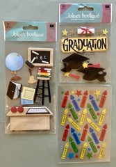 Lot of School Scrapbook Paper & Stickers! 30+ Pgs, Jolee’s Boutique, Sticko, Etc