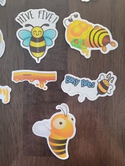STICKERS x 10 Honey Bee Positive Apiculture Beehive Cartoon Sticker BEH4