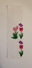 Sandylion Fuzzy Tulip Stickers, 2 partial 2×2 square mods, 3 flower, 2 butterfly