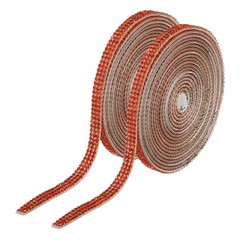 2Pcs Rhinestone Ribbon Orange Self Adhesive Rhinestone Strip 0.26″ x 3 Yard