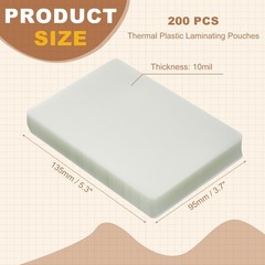 5.3×3.7″ 10 Mil Thermal Laminating Pouches, 200Pcs Laminating Sheets, Clear