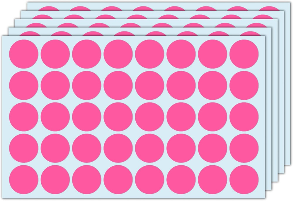 1000 Pieces, 1 Inch – Pink Dot Stickers, round Circle Dots Sticky Labels
