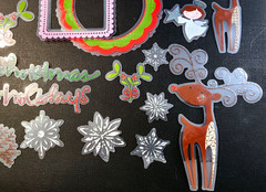 Little Yellow Bicycle Christmas Clear Cut Acetate Shapes 19pc Reindeer Angel DIY