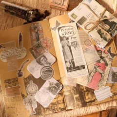 200Pcs Vintage Scrapbook Stickers, Aesthetic Junk Journal Stamping Supplies