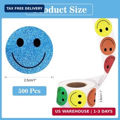 Anwyll 500Pcs Smiley Face Stickers – Happy Face Stickers 1Inch Smiley Sticker Ro