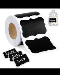 20 rolls 300x/Roll Black Labels Stickers For Kitchen Jars Food Storage New（20）