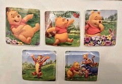 Vintage Smile Makers Sandylion Winnie The Pooh Stickers Lot of 5 2.5 x 2.5 Inch
